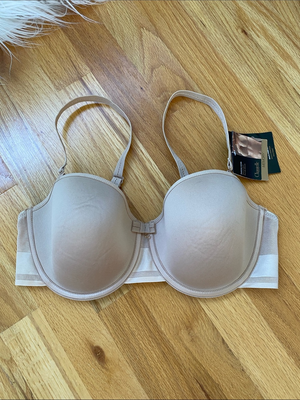 Chantelle Beige Light Nude T-Shirt Bra with Underwire Convertible Straps Multi